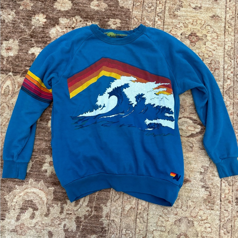 Aviator Nation Wave and Rainbow Detail Sweat-shirt!!